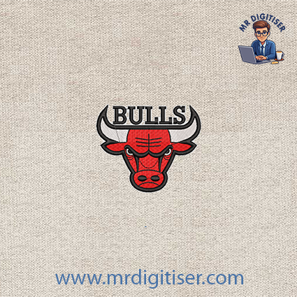 Bulls embroidery design