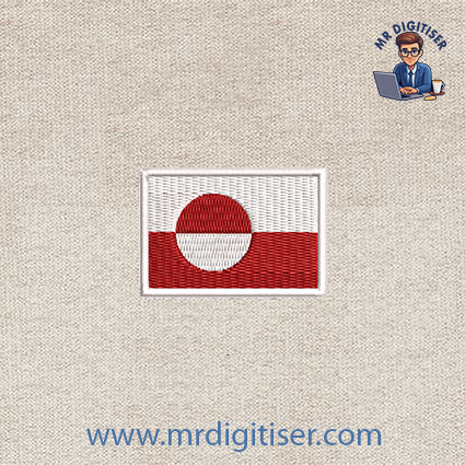 Greenland flag embroidery design