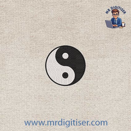 Yin yang embroidery design