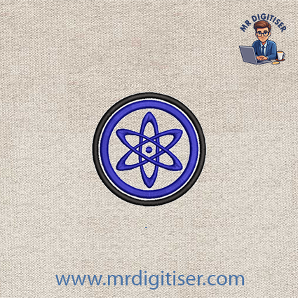 Atom embroidery design