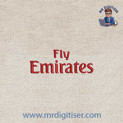 FlyEmirates embroidery design